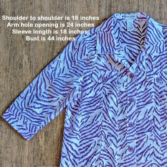 Drapers & Damon's Blouse, Button front, 44 inch bust, Sz L, Poly/Rayon/Linen mix - Picture 6 of 17